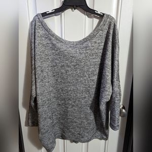 Gray relaxed fit bat-wing open back detailing sweater size medium